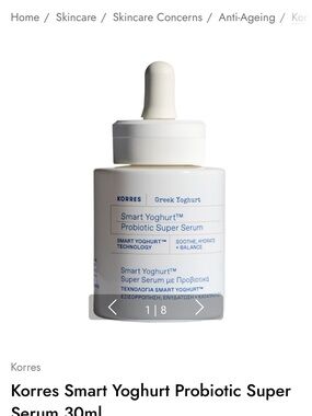 Korres Smart Yoghurt Probiotic Super Serum — balance, hydrate, soothe